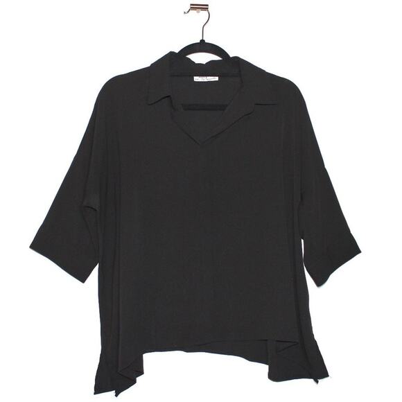 Black Button Down Blouse Size Large - Picture 1 of 2